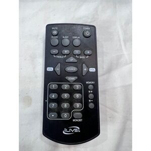 iLive IT082B RS Replacement Remote Control Black Audio System Controller
